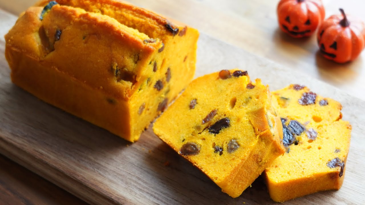 かぼちゃパウンドケーキの作り方☆ハロウィンにも!米粉でヘルシー・ワンボウルで簡単・フライパン蒸しかぼちゃでもっと美味しく! ☆分離した時の対処方も!