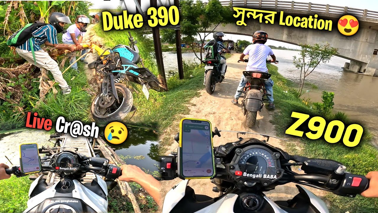 Duke 390 Cr@sh সব শেষ 💔 Z900 niye off-roading 😰