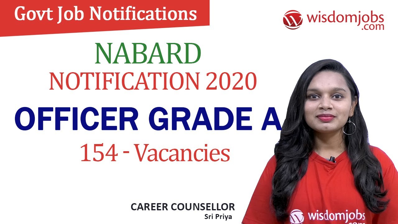 NABARD Notification 2020 | 154 Officer Grade A Vacancies @Wisdom Jobs
