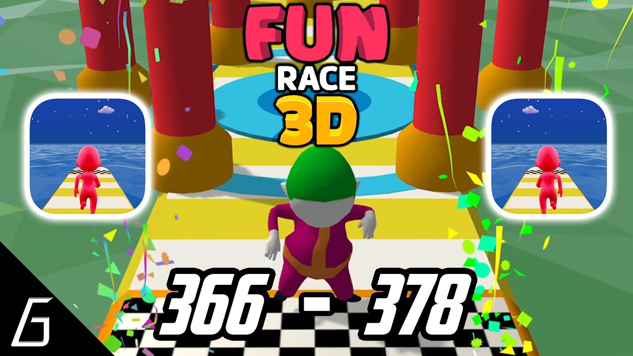 Fun Race 3D Gameplay | Levels 366 - 378 + Bonus (iOS, Android)