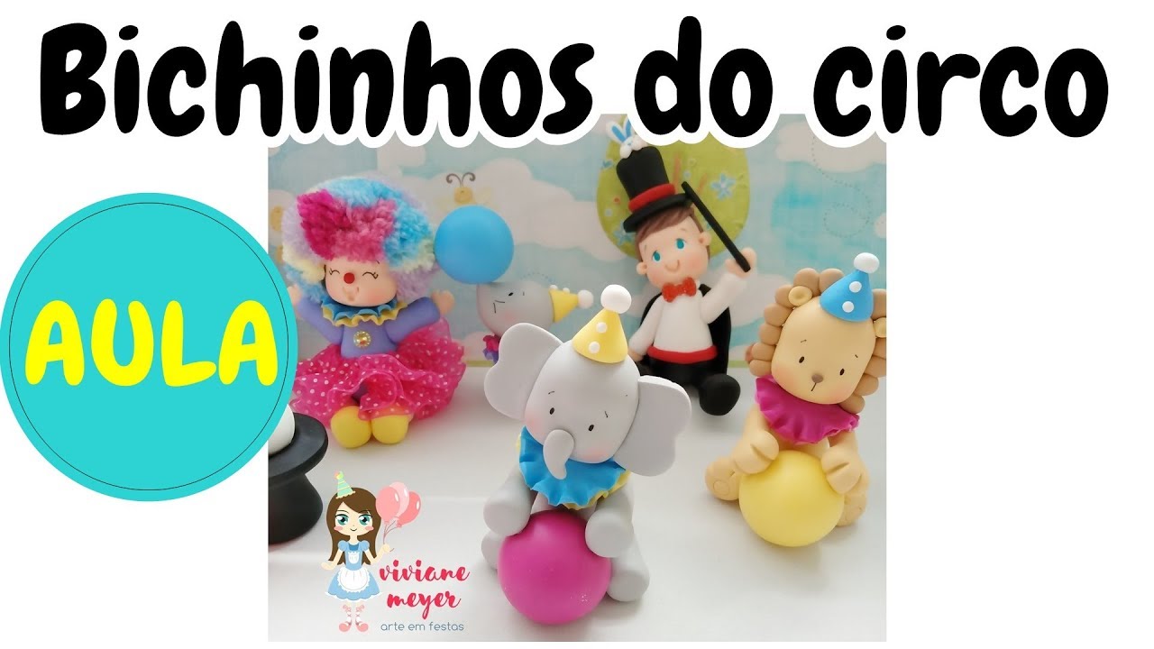 AULA FÁCIL: mini bichinhos do CIRCO de biscuit