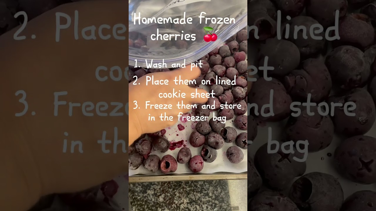 Homemade frozen cherries 🍒 /fresh Summer fruit