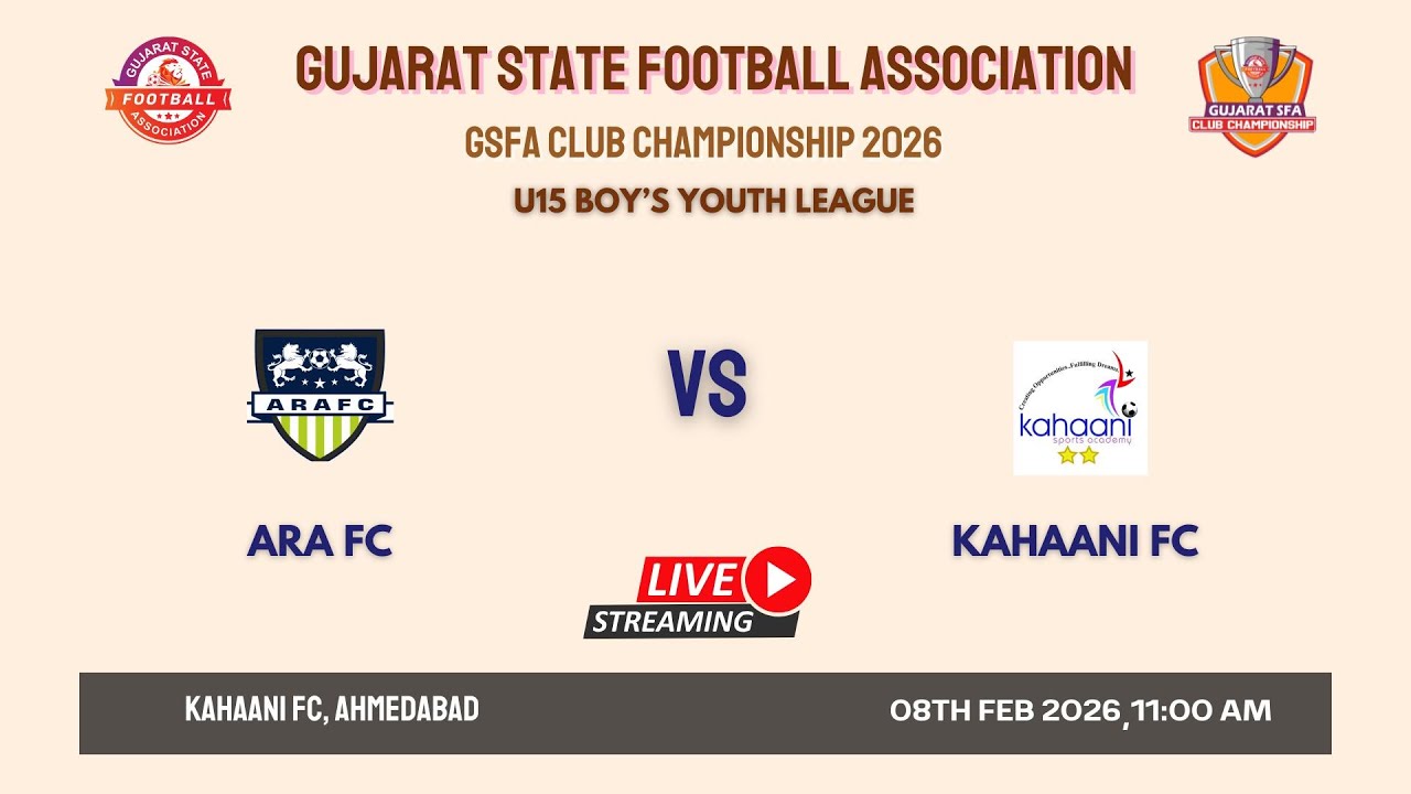 GSFA CLUB CHAMPIONSHIP 2026 | ARA FC VS KAHAANI FC| U-15 BOY’S YOUTH LEAGUE