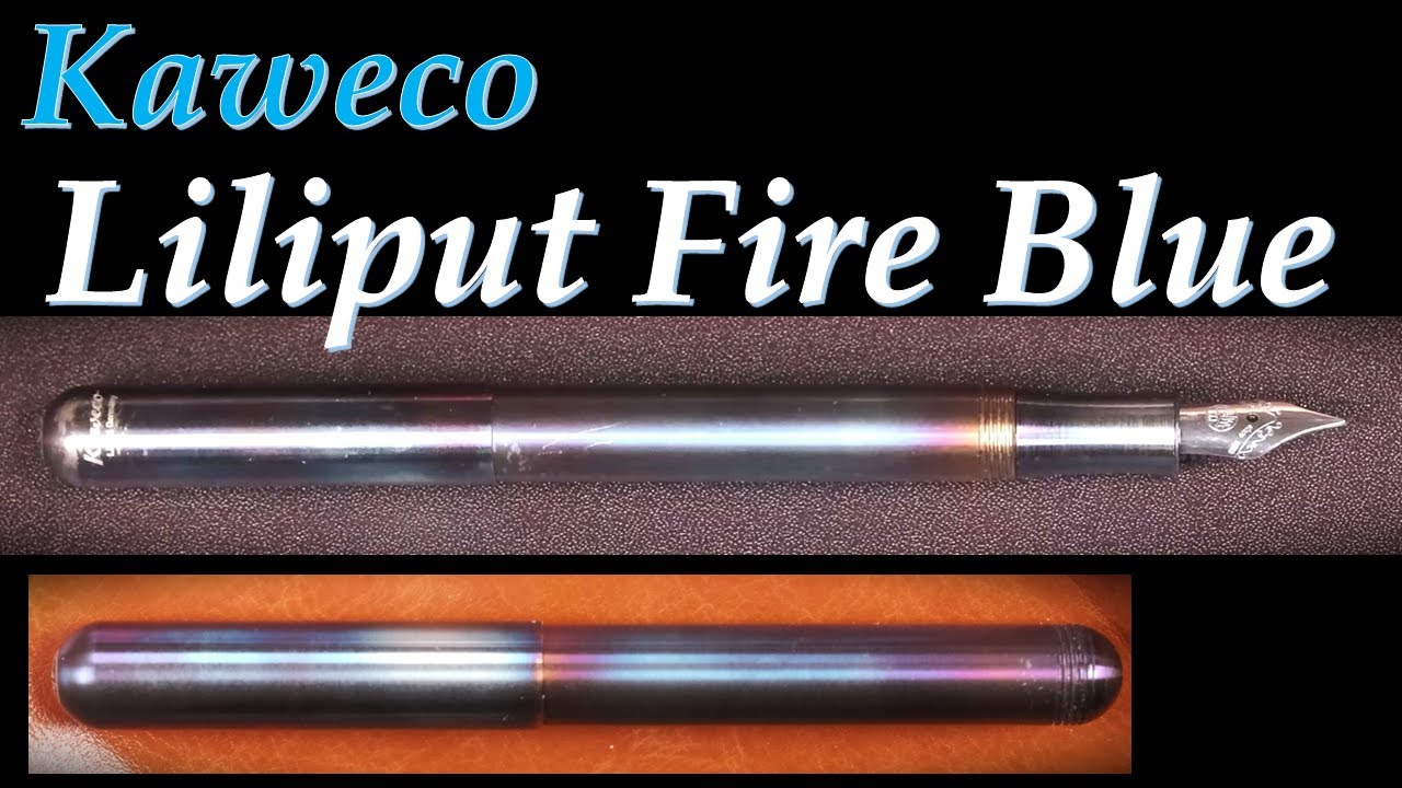 Kaweco Liliput Fire Blue 万年筆 F字：小さくて重いヒートブルーのボディとコシのあるニブで絶妙の書き味：色彩雫・紫陽花で試し書き