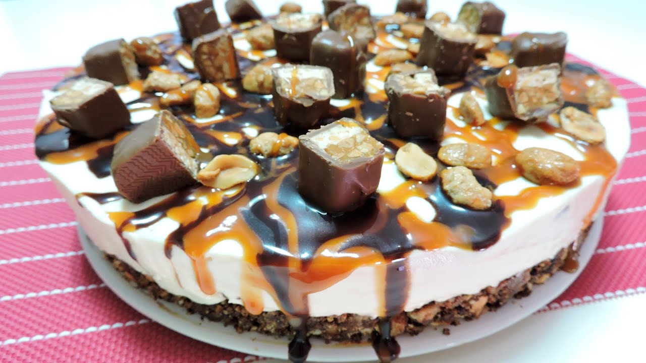 TARTA de SNICKERS (cheesecake fácil, sin horno)