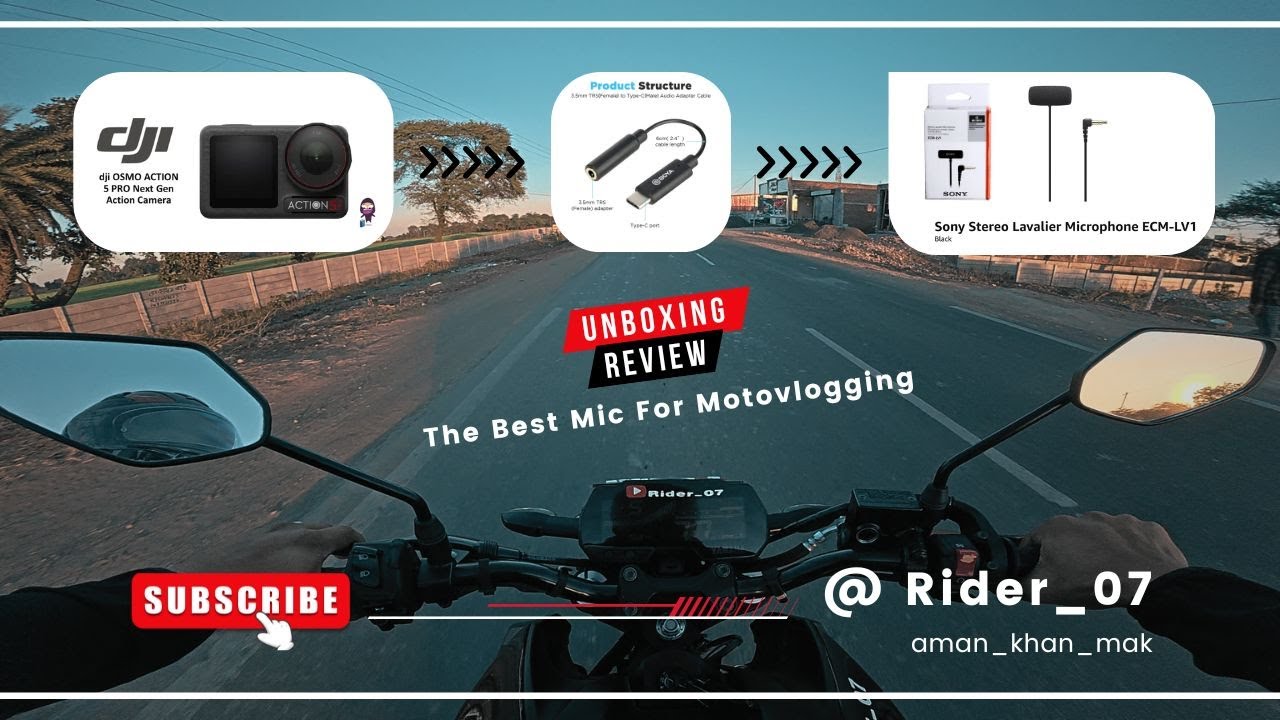 Best Mic For Motovlogging || Sony Stereo Lavalier Microphone ECM-LV1 || Boya BY-K4 Audio Adapter