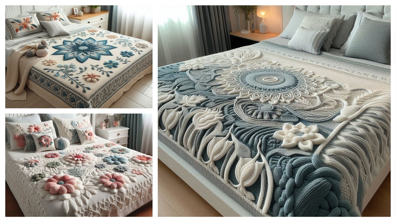 Cozy Wool Knitted Bed Sheet Ideas | Gorgeous Crochet Bed Sheets for Your Bedroom #knitted #bedsheets