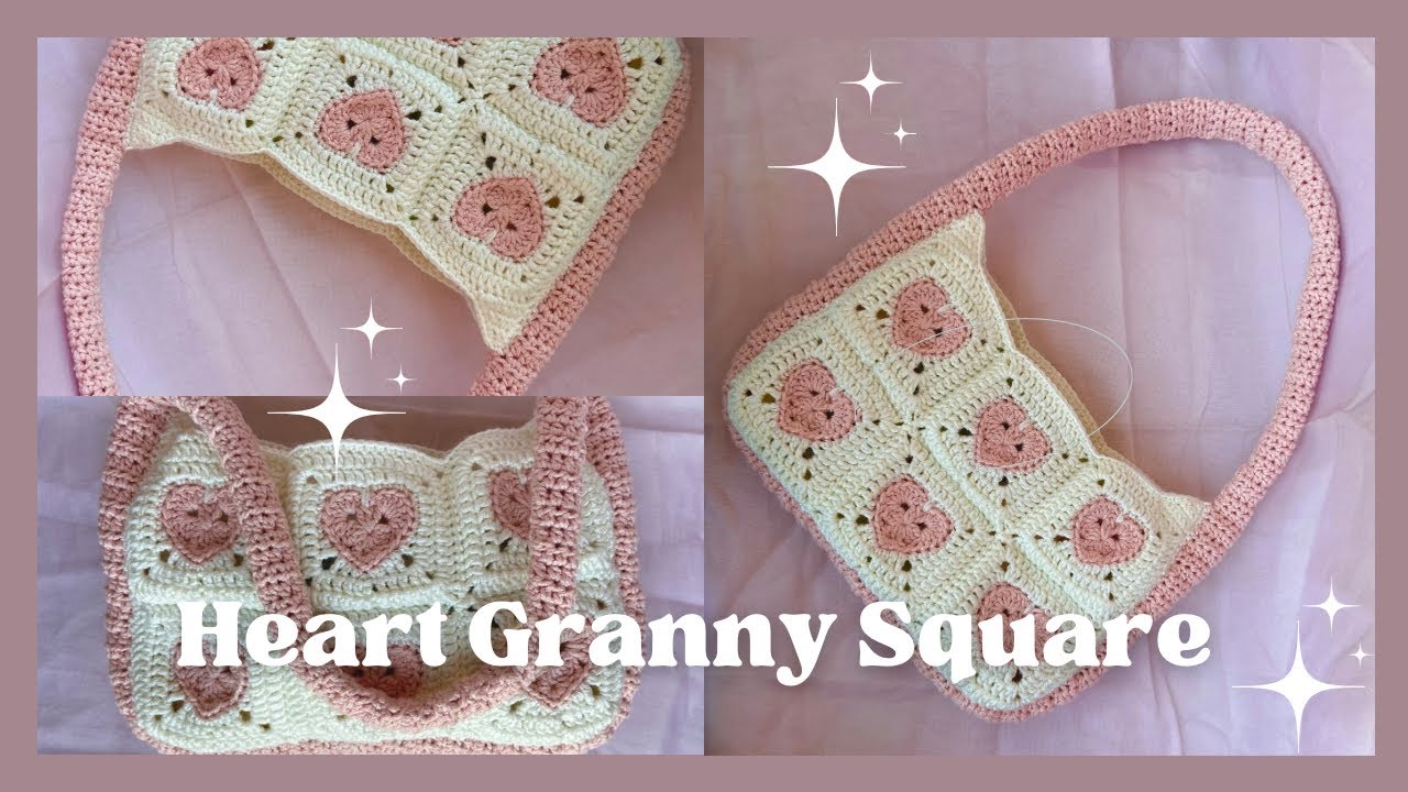 Crochet Heart Granny Square Bag | heart bag Tutorial | Step By Step | Touch&eacute;21