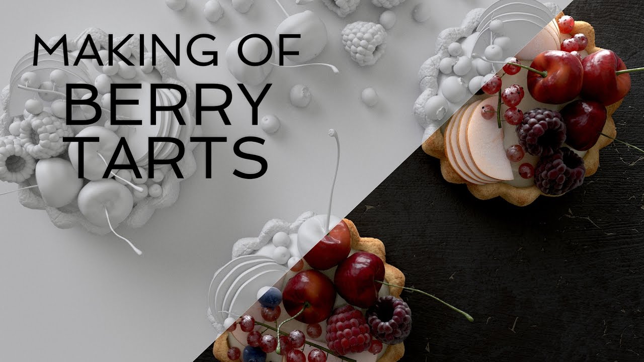 Digital Desserts - Berry Tarts, Making of (Blender)
