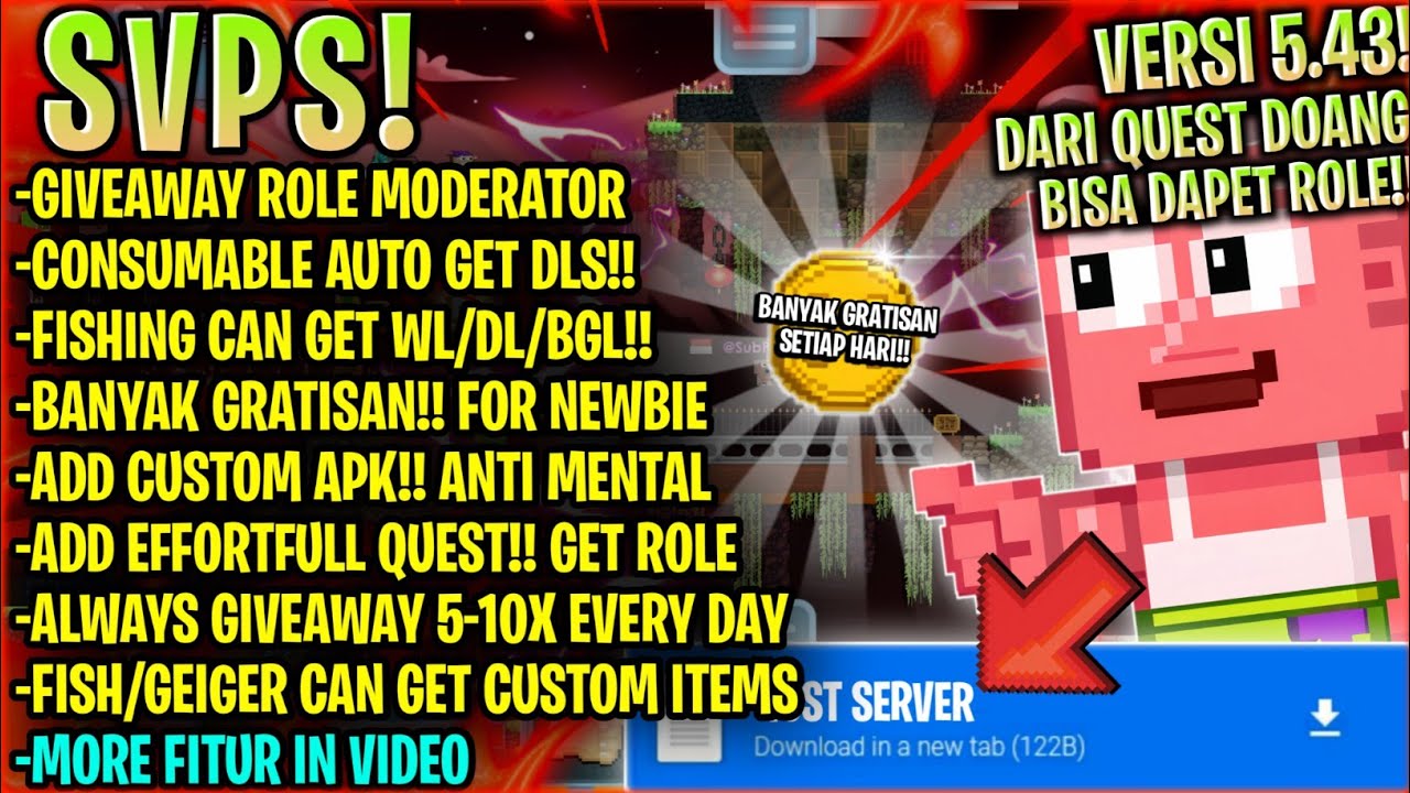 EZ RICH?!! BISA DAPET ROLE DARI QUEST😽🤟🏻| GROWTOPIA PRIVATE SERVER TERBARU 2026 | GTPS TERBARU |SVPS