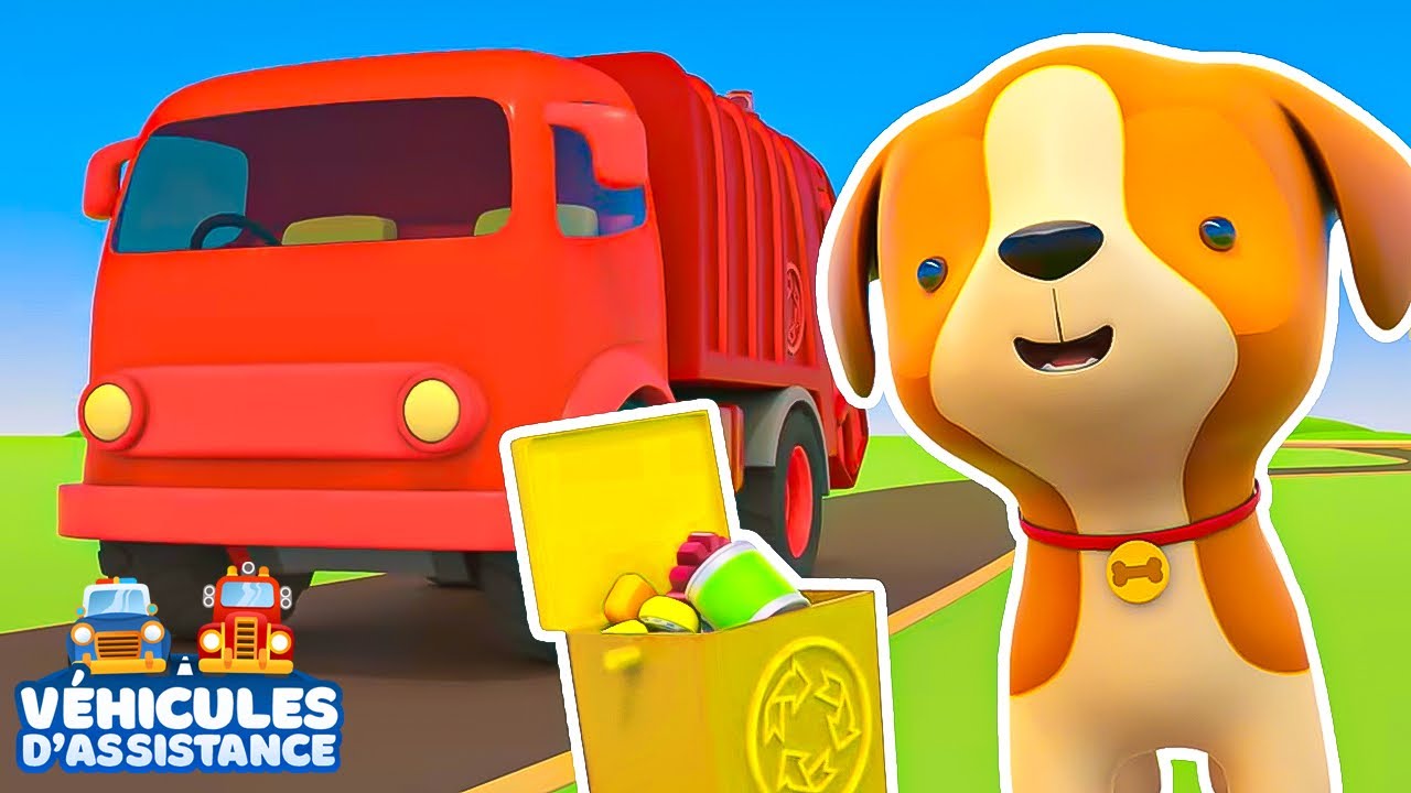 🚛 Les camions poubelles en mission ! Tri des déchets avec des couleurs rigolotes ♻️🌈