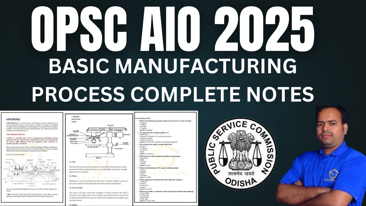 OPSC AIO BASIC MANUFACTURING PROCESS NOTES