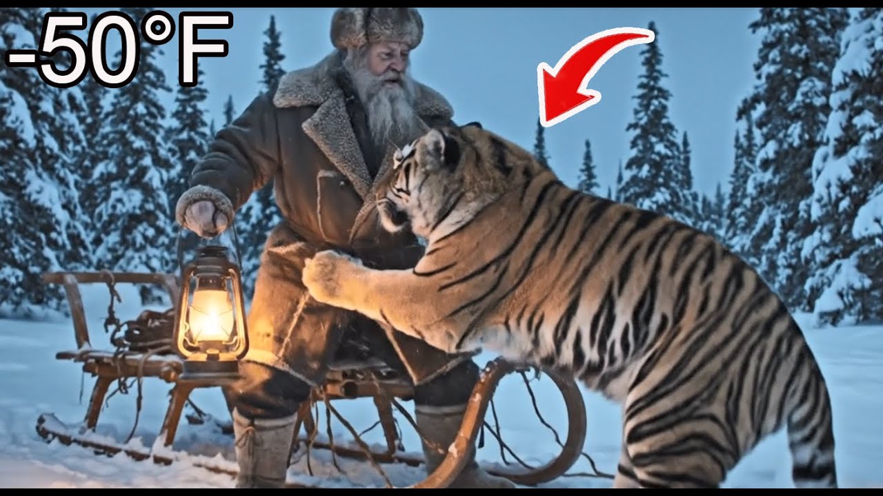 An Old Man Rescued a Freezing Siberian Tiger Mother and Her Cub