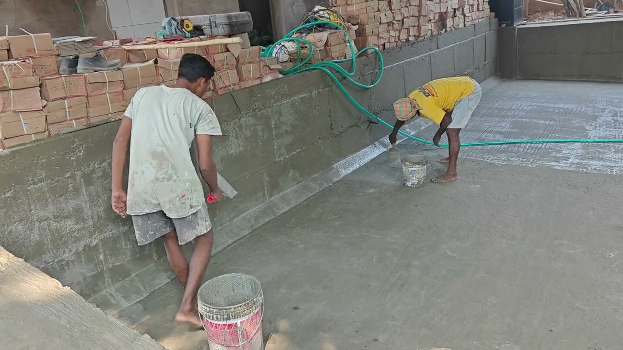 Swimming pool waterproofing treatment FOSROC BRUSH BOND RFX 