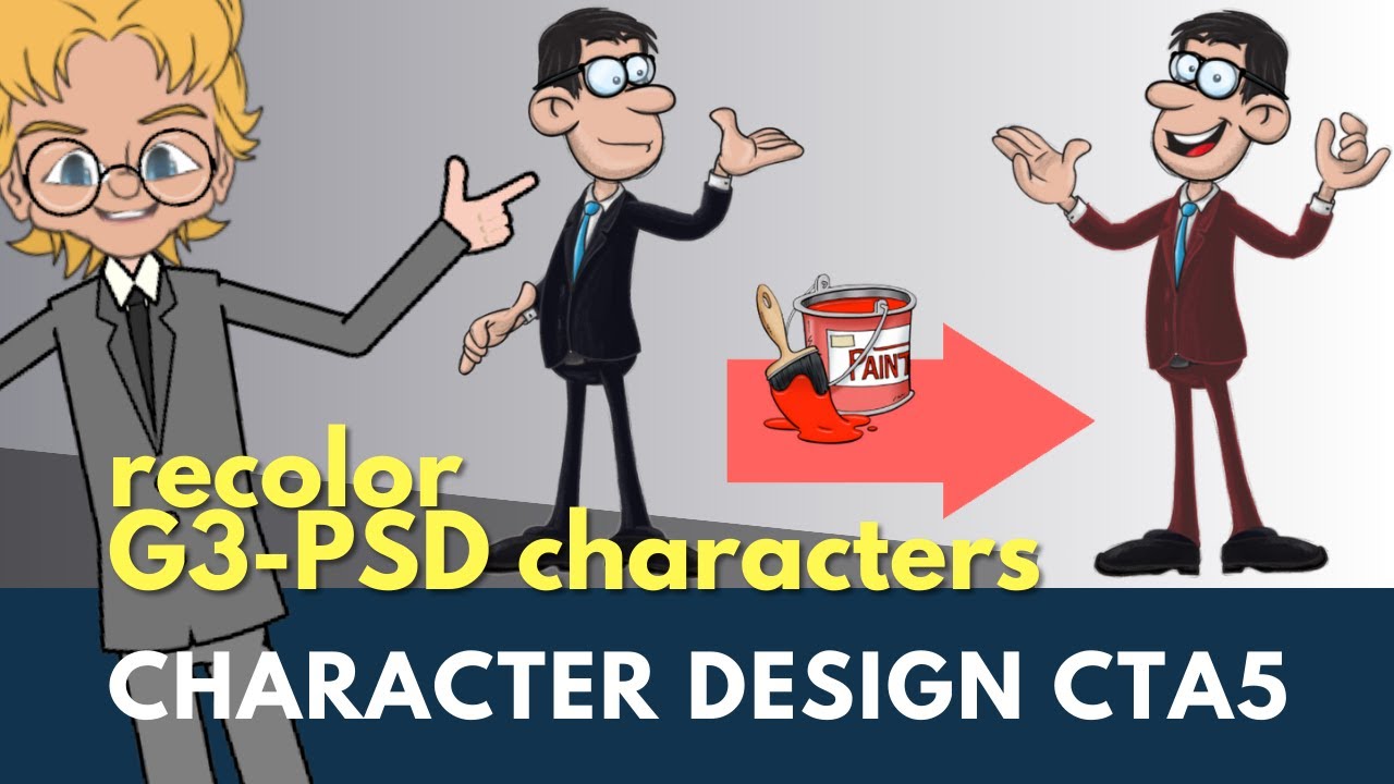 How to Recolor G3-PSD Cartoon Animator Characters #reallusion #2danimation
