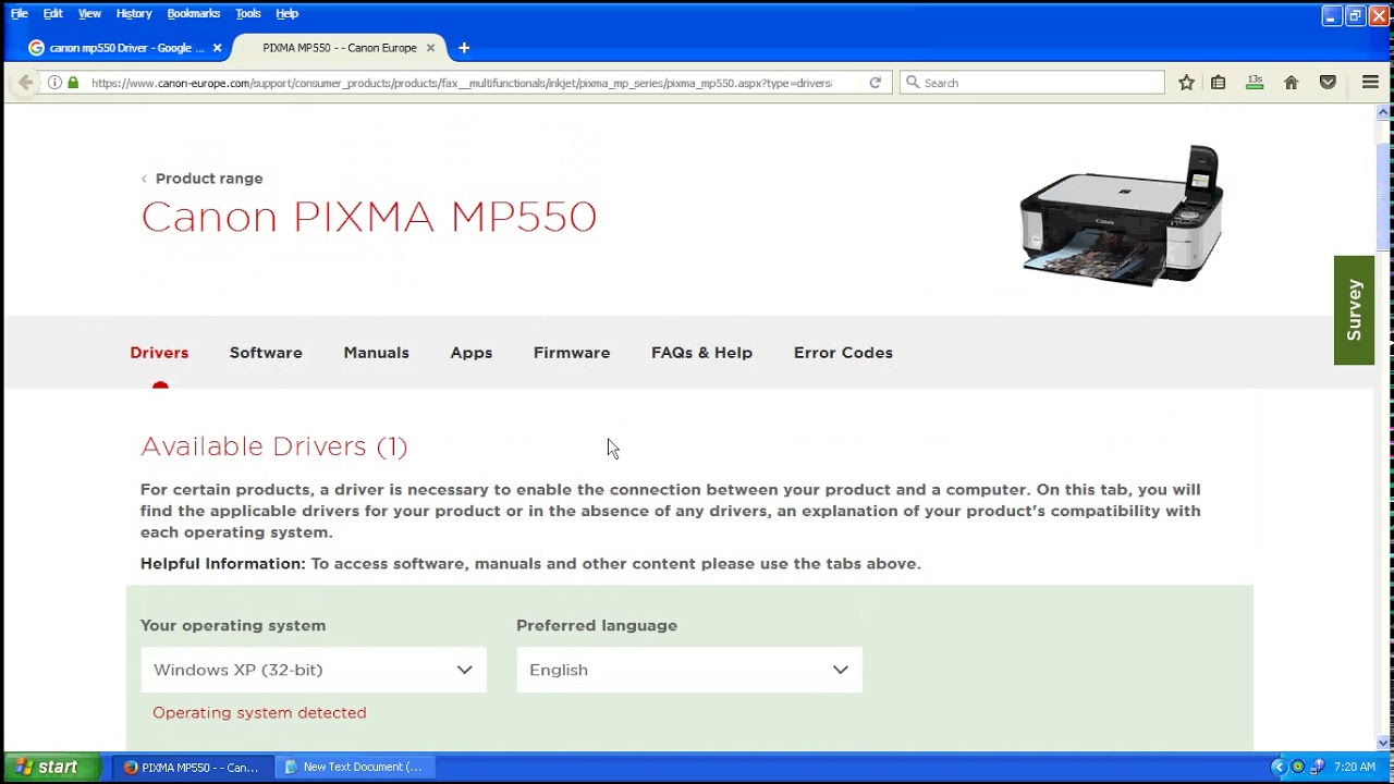 Canon MP550 Printer, Driver Download