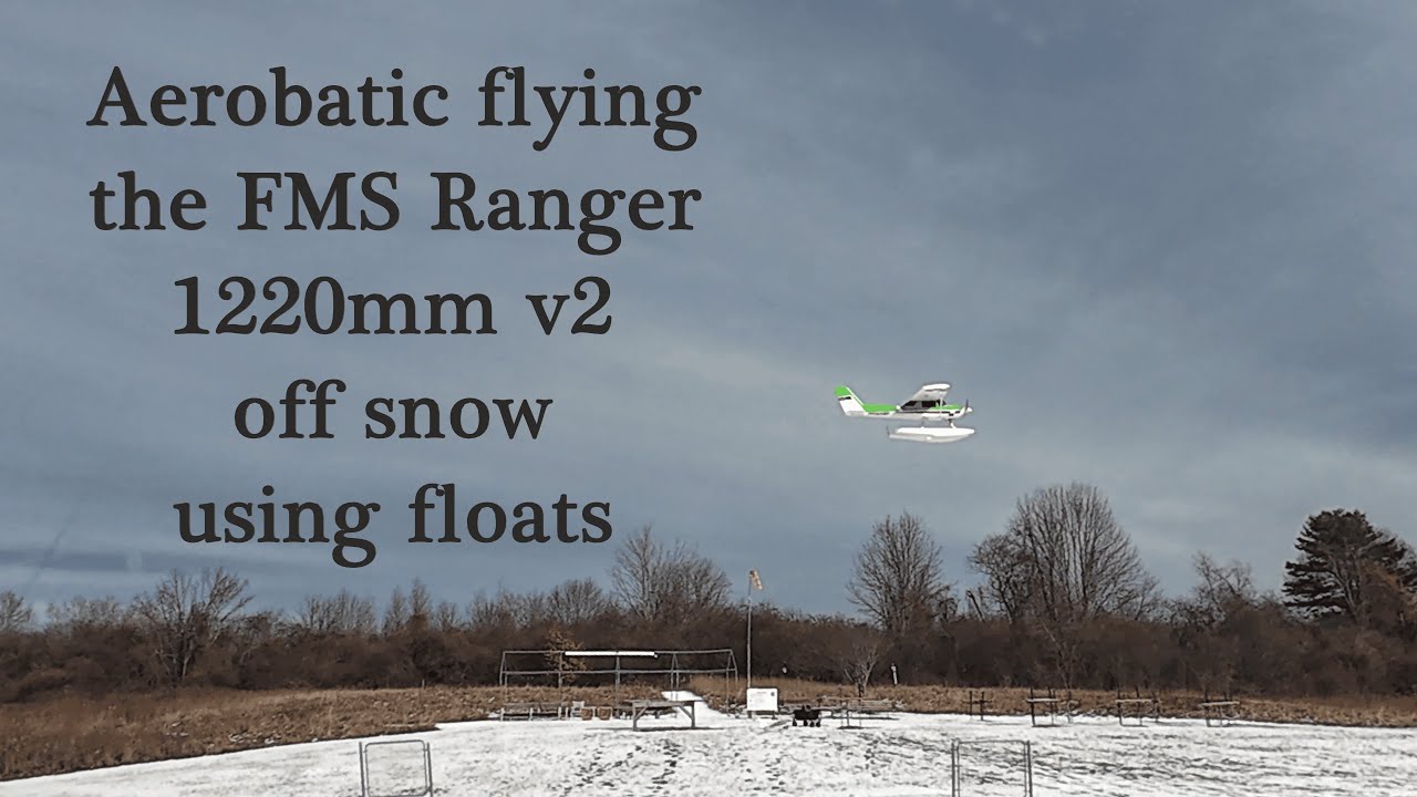 Второй полет сегодня со снега с использованием поплавков с FMS Ranger 1220 мм