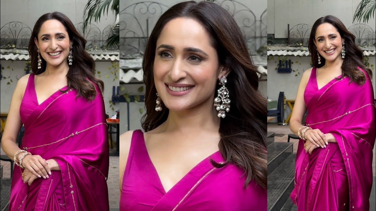 Beautiful Pragya Jayswal snapped in Pink Saree 🌷 #pragyajaiswal #viralvideo #dailyviral