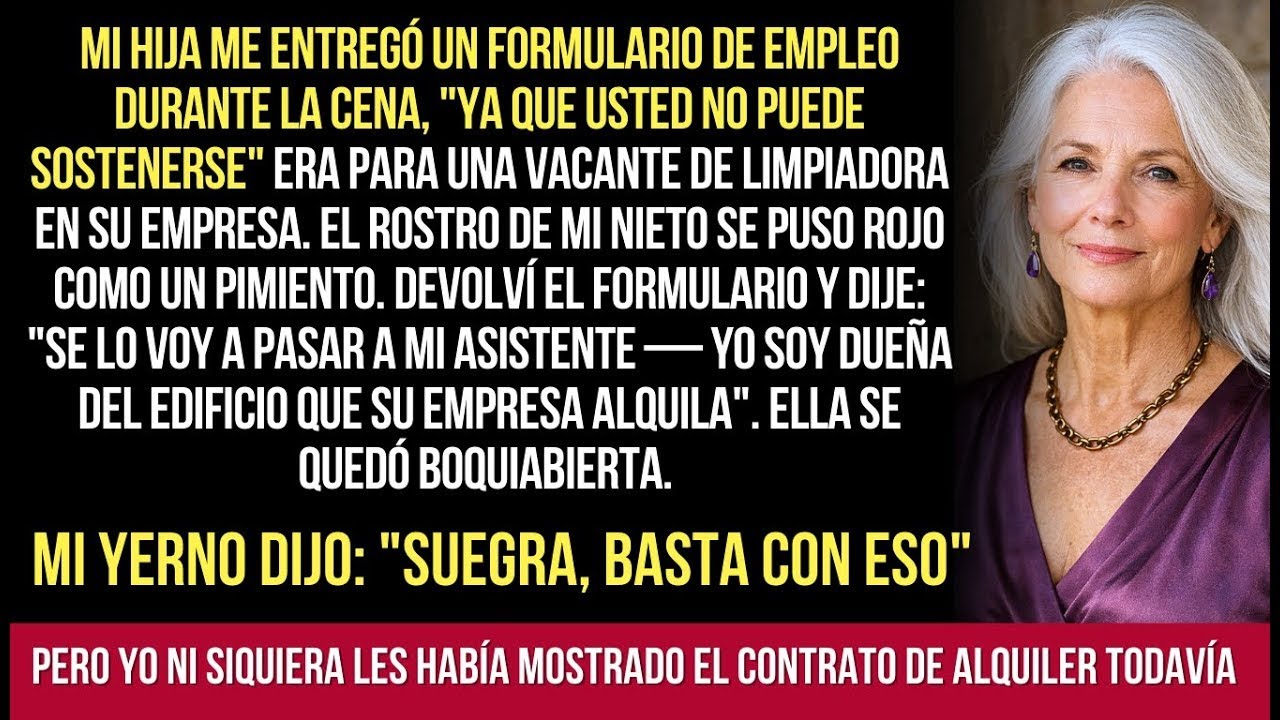 Mi Hija Me Entregó Un Formulario De Empleo Durante La Cena   Ya Que Usted No Puede Sostenerse