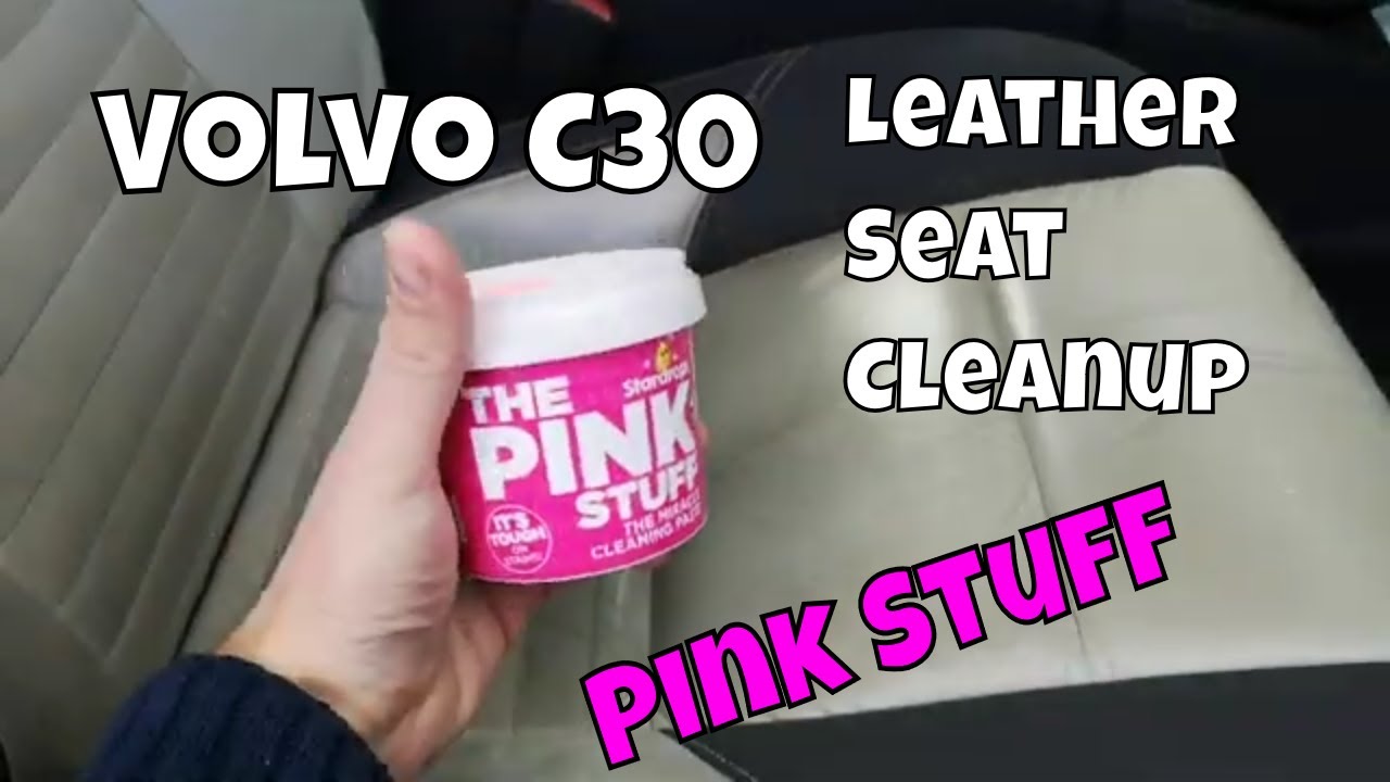 Volvo C30 Leather seat cleanup with Pink Stuff