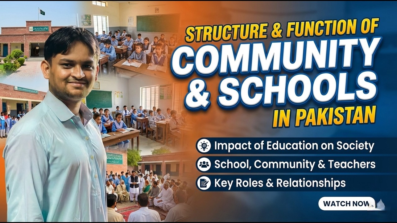 Structure and Function of Community and Schools in Pakistan| Impact of Education on society| SCT
