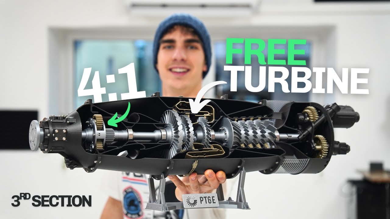 3d printed PT6E Turboprop Engine | Assembly - 3rd Section