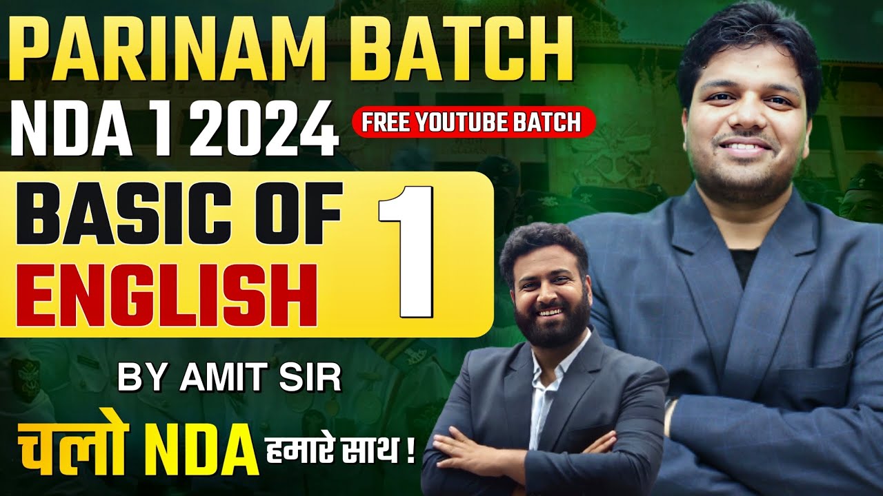 Basic of English Class - 1 | English For NDA - Target NDA 1 2024 | Learn With Sumit