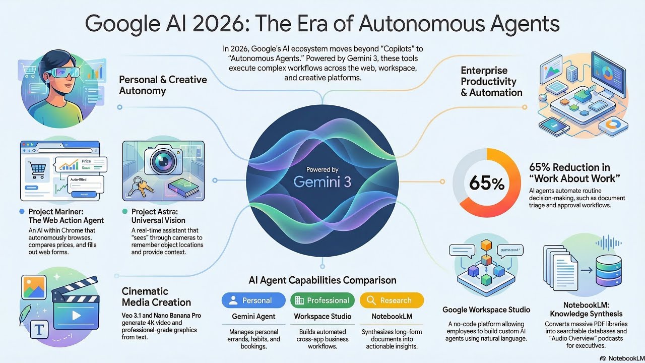 Google AI 2026: รวมเครื่องมือ AI Agents สำหรับทุกคน