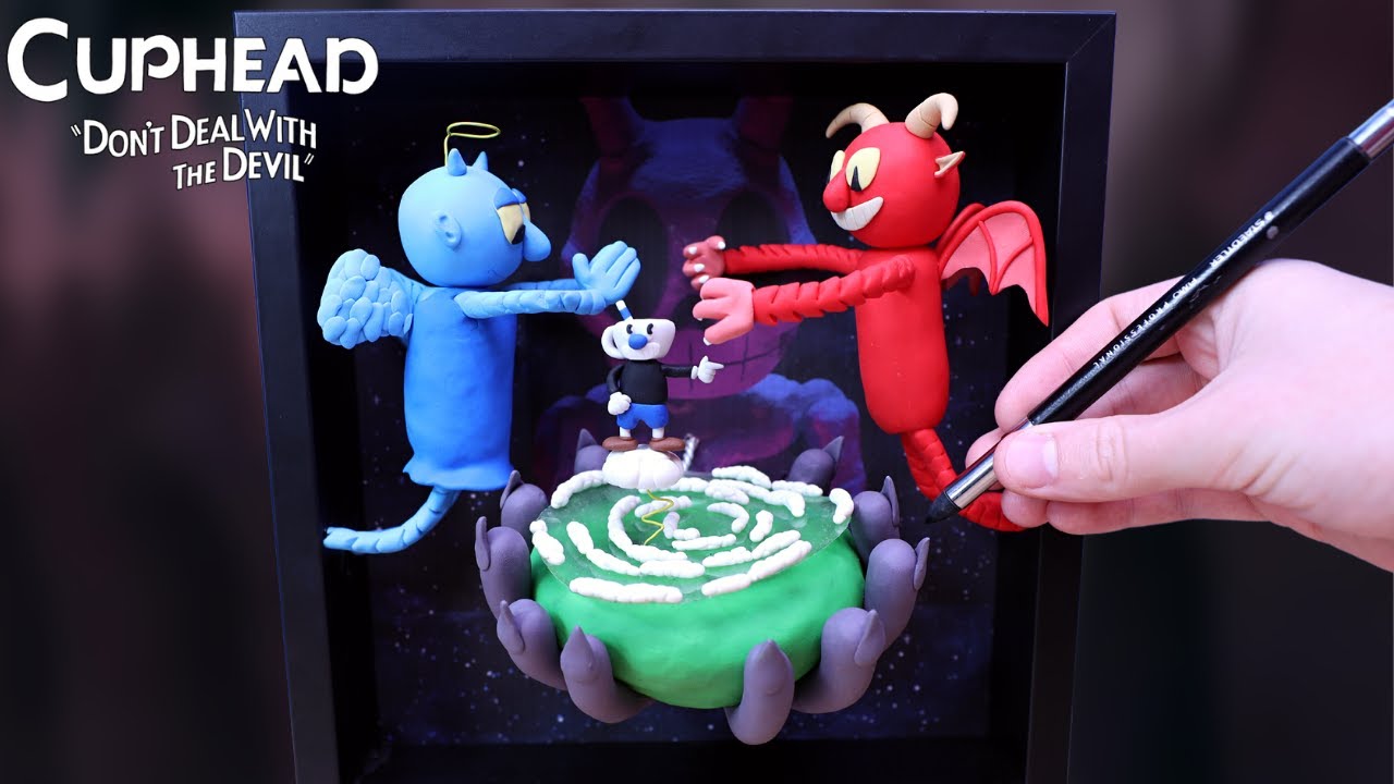 Making The Secret Boss Fight From Cuphead DLC - Using Polymer Clay (Angel And Devil)