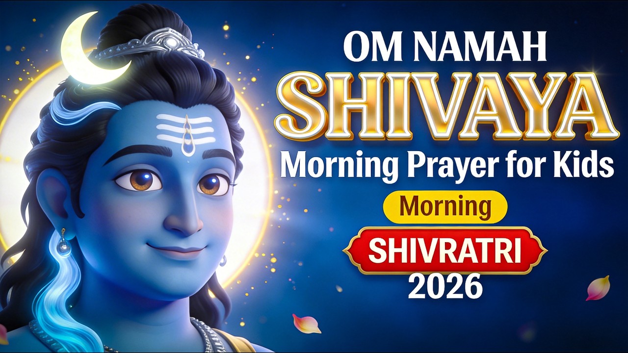 Om Namah Shivaya Morning Prayer for Kids | Shivratri Special 2025 | Karpur Gauram Mantra 🕉️