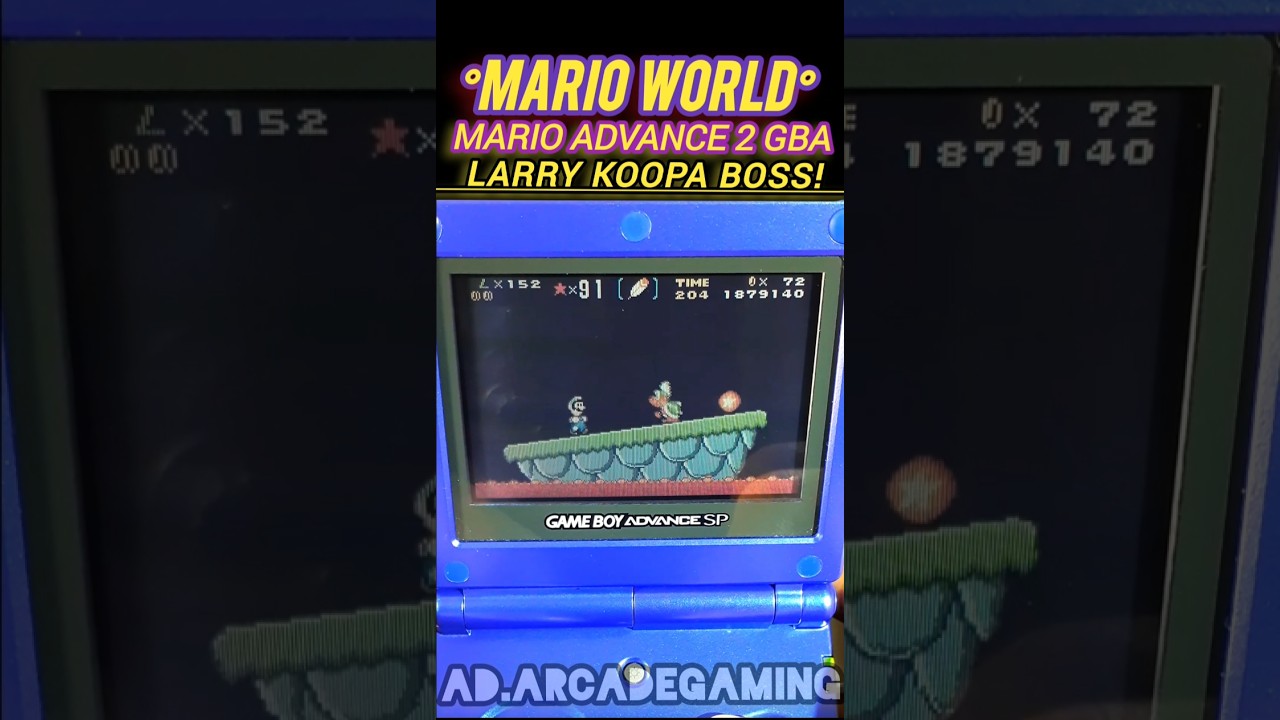 Super Mario Advance 2 Larry Koopa Boss Fight Castle 7 - Played On Nintendo Game Boy Advance SP GBA