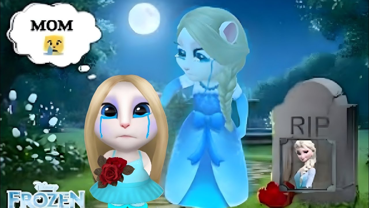 R.I.P MAMA Elsa - Frozen || My Talking Angela'm 2 & 1.