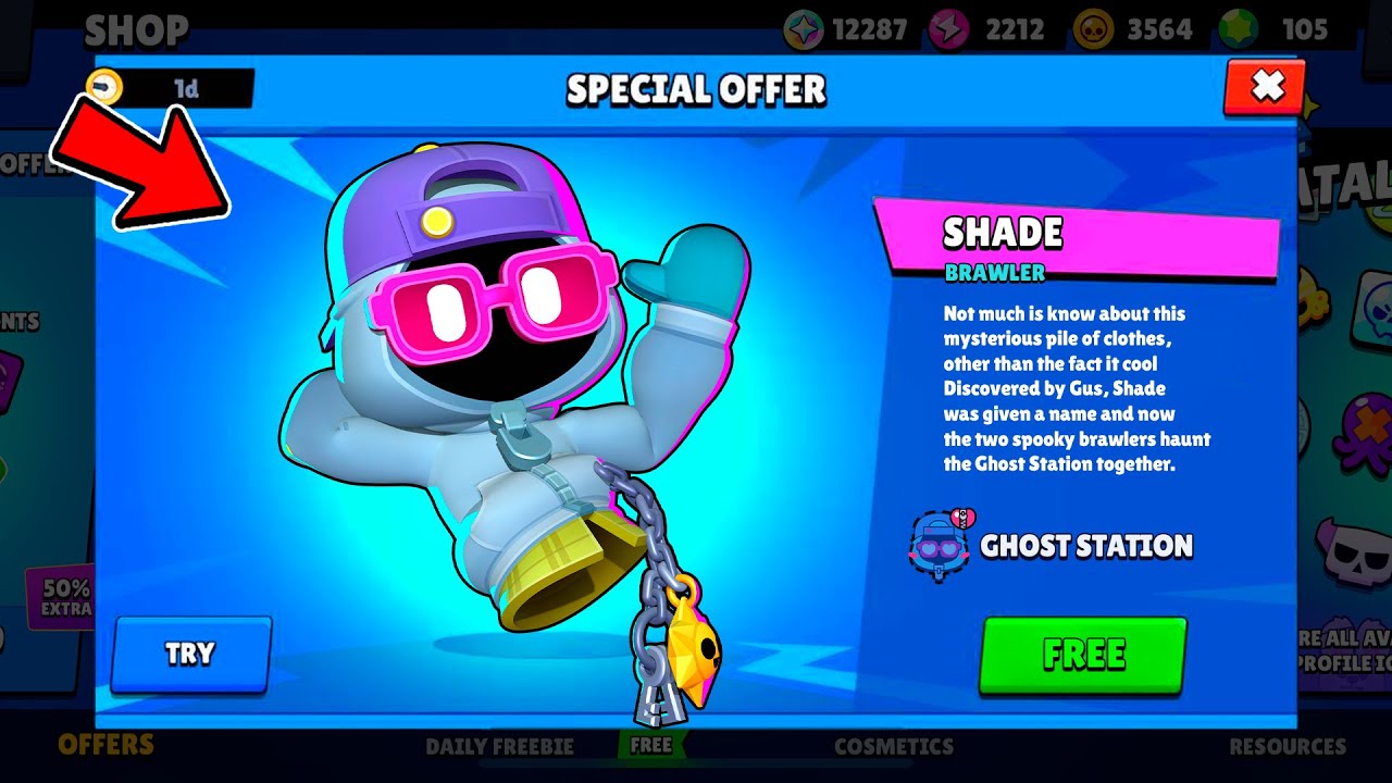 FREE SHADE!?👻 NEW BRAWLER and GIFTS - Brawl Stars