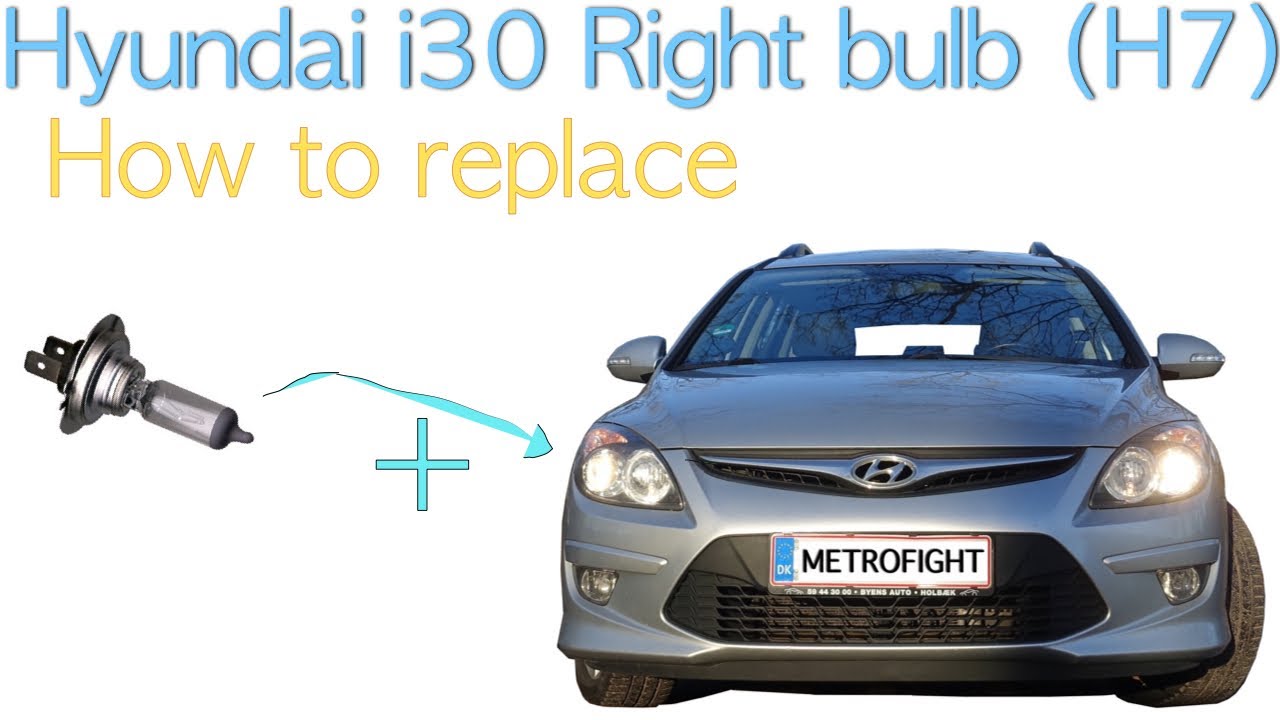 RIGHT front light bulb Hyundai i30 1,6 CRDI how to change