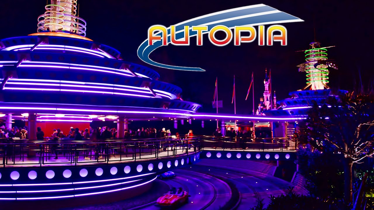 [4K-On Ride] Autopia by Night - Disneyland Paris