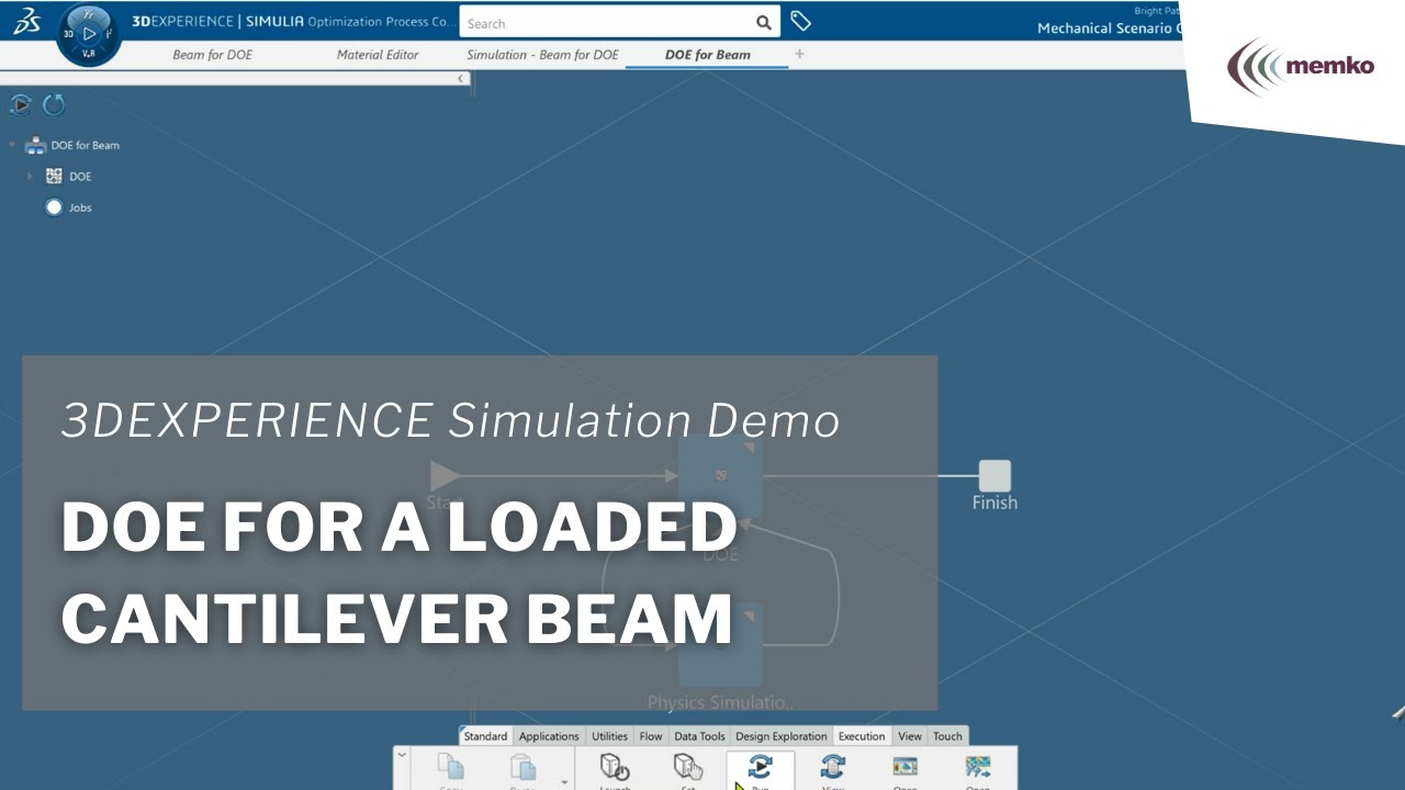 DOE for a loaded cantilever beam | 3DEXPERIENCE Simulation Demo | MEMKO