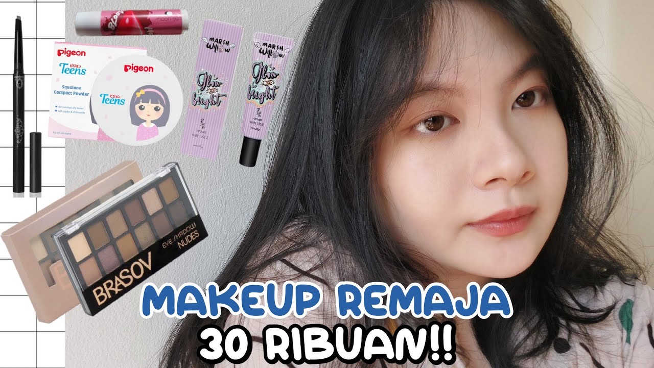 Makeup Remaja Simple 30 Ribuan👧!! Full Makeup Pakai 5 Produk Aja & Semuka Pakai Eyeshadow!