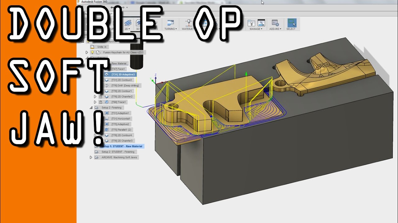Fusion 360 CAM: Обработка логотипа в Soft Jaws! WW116