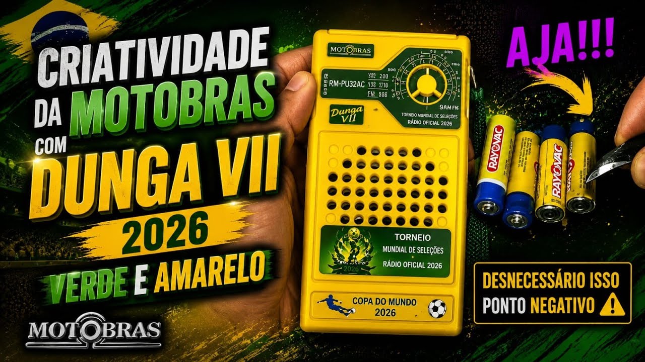 CRIATIVIDADE DA MOTOBRAS COM DUNGA VII 2026 VERDE E AMARELO.