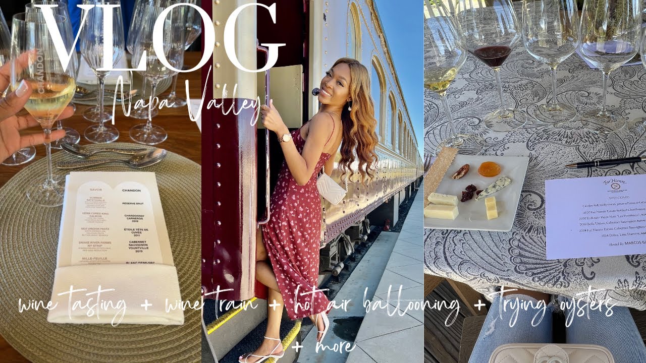 TRAVEL VLOG: NAPA VALLEY + WINE TRAIN + HOT AIR BALLOONING + TRYING OYSTERS + MORE