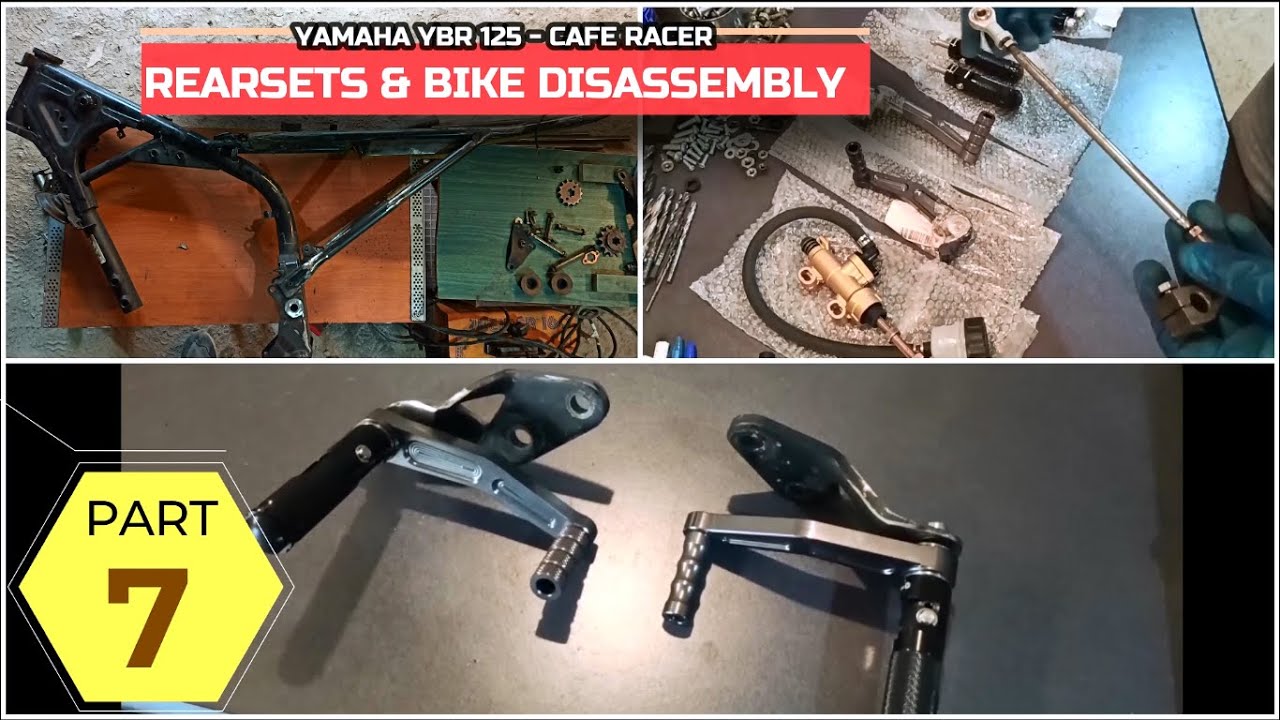 Yamaha YBR 125 Cafe Racer - Part 7 : Footpegs, clutch & brake levers and bike disassembly.