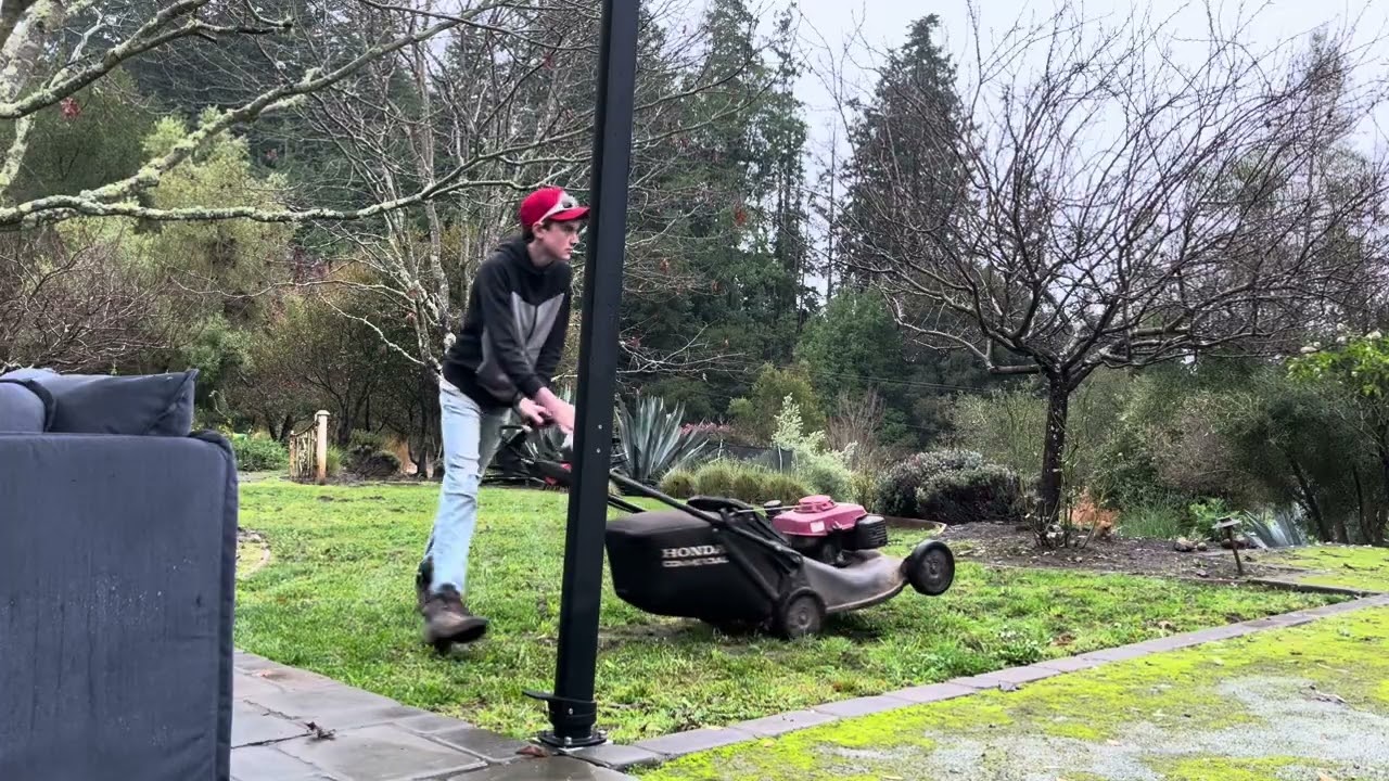 Vlog #1 Mowing with a Honda 216 mower
