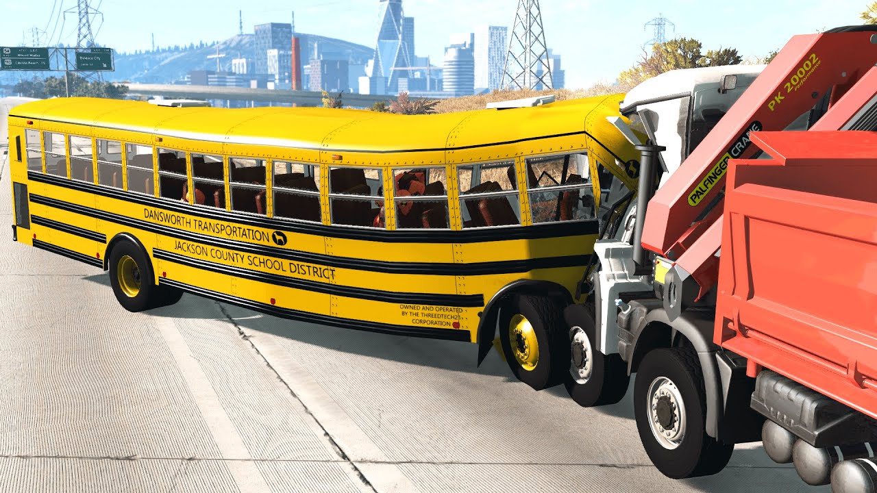 School Bus Crashes #1 – BeamNG.Drive