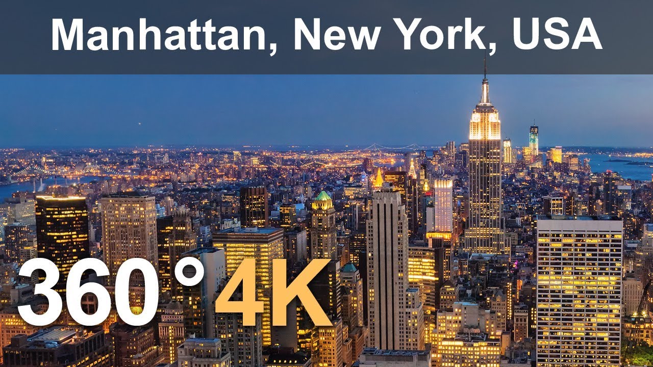 360&deg; Video, Manhattan, New York, USA, 4K aerial video
