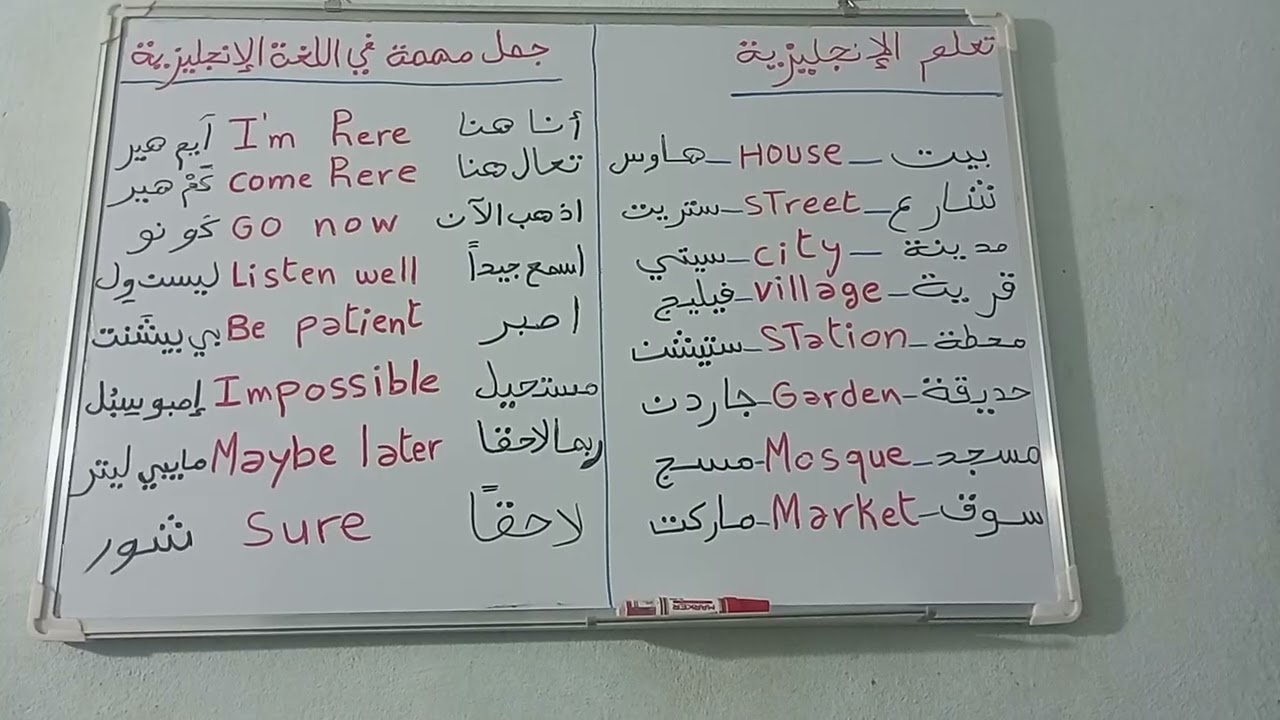 جمل ومصطلحات مهمة في اللغة الإنجليزية 