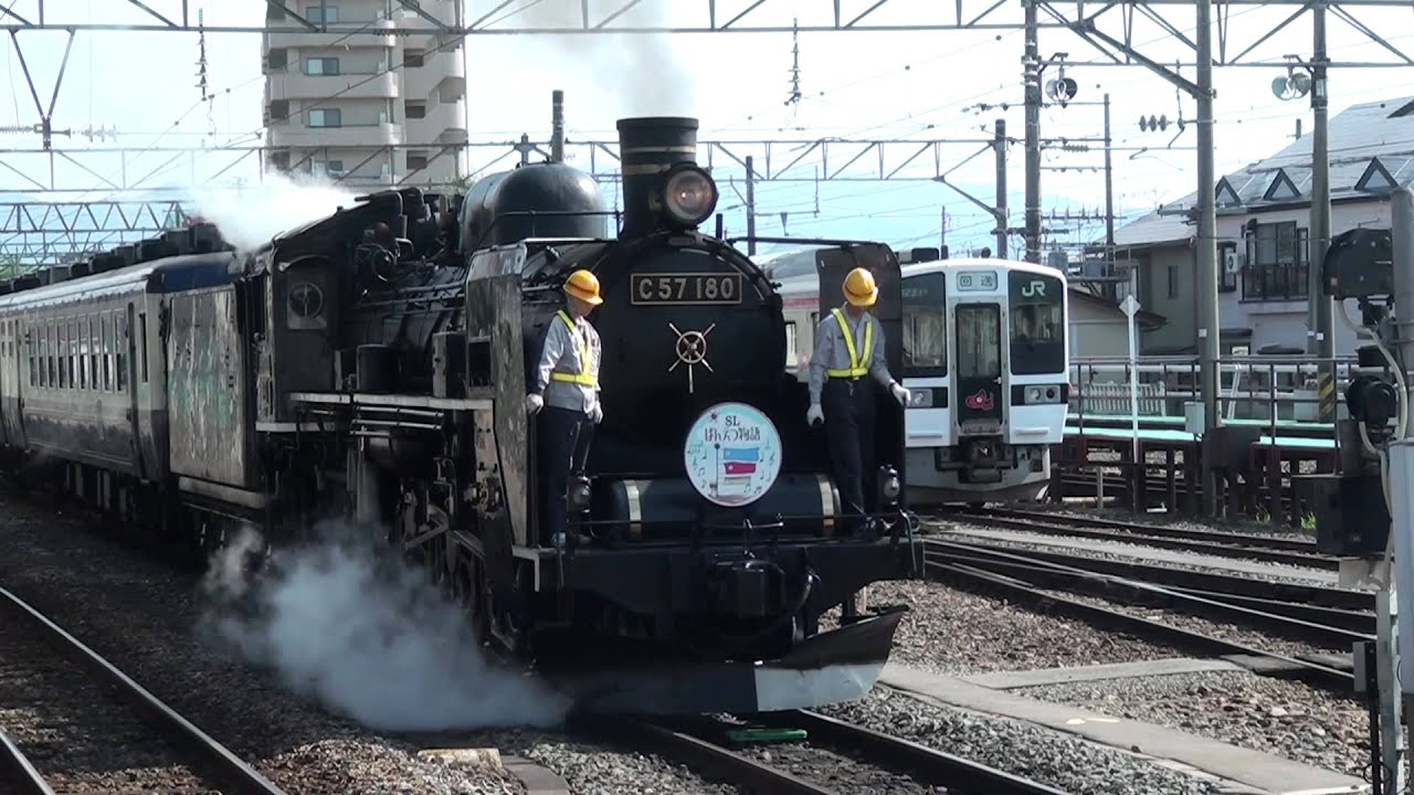 会津若松駅　SLばんえつ物語　C57180　連結・入線