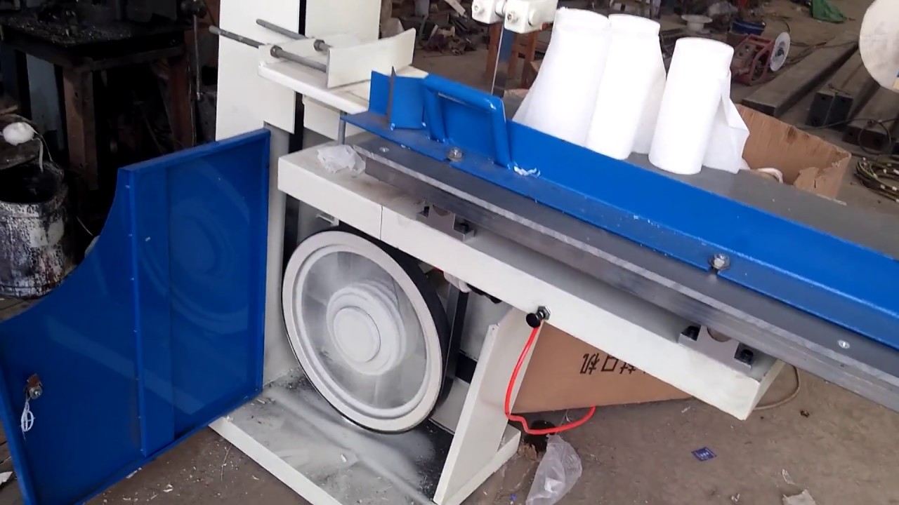 Toilet paper roll band saw cutting machine testing run