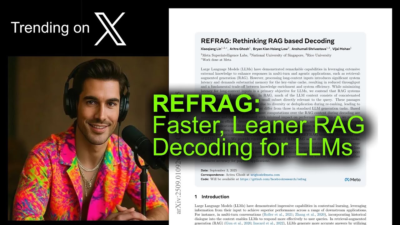 REFRAG: Faster, Leaner RAG Decoding for LLMs