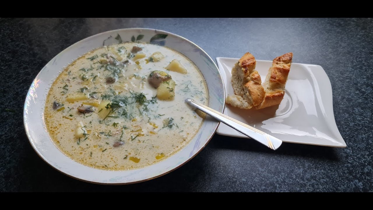 Leckere K&auml;se Lauch  Hackfleisch mit Pilzen Suppe, schnell und einfach zubereitet 2022