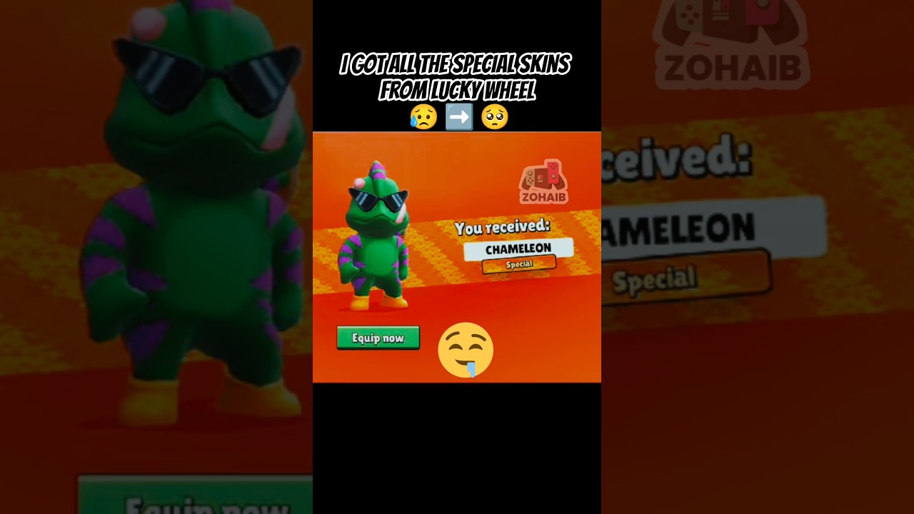 I got all the best special skins from stumble guys lucky wheel only 0,1 have these skins